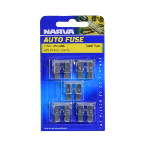 NARVA FUSE 2-BLADE MICRO 25AMP CLEAR (52825) BL/5