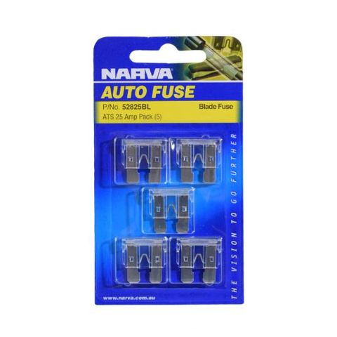 NARVA FUSE 2-BLADE MICRO 25AMP CLEAR (52825) BL/5