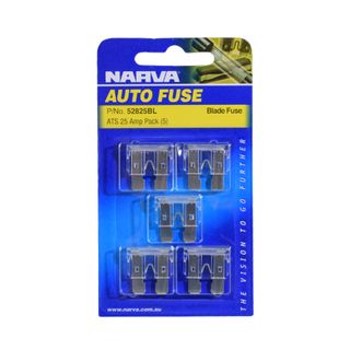 NARVA FUSE 2-BLADE MICRO 25AMP CLEAR (52825) BL/5