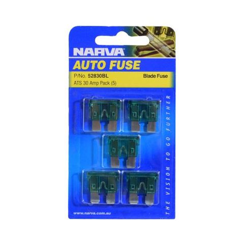 NARVA FUSE 2-BLADE MICRO 30AMP GREEN (52830) BL/5