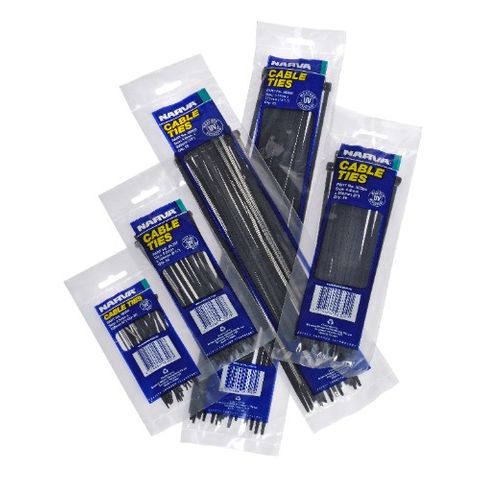 NARVA CABLE TIE 4.8x200MM BLACK (56304) PACK/25