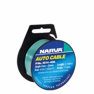 NARVA AUTO CABLE SINGLE CORE 4MM 15AMP 4M BLACK EA