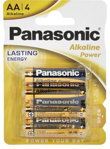 PANASONIC ALKALINE POWER BATTERIES AA BL/4