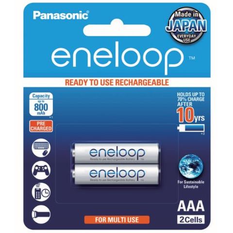 PANASONIC ENELOOP RECHARGEABLE BATTERY AAA BL/2