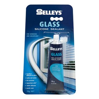 SELLEYS GLASS SILICONE SEALANT CLEAR TUBE 75G BL/1