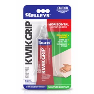 SELLEYS KWIK GRIP CONTACT ADHESIVE (HORIZONTAL) TUBE 50ML BL/1