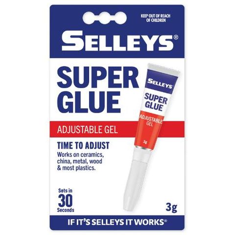 SELLEYS SUPER GLUE ADJUSTABLE GEL 3GM BL/1 *NEW BARCODE*