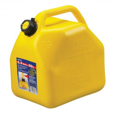 SCEPTER FUEL CAN YELLOW SQUAT 20L PACK/4