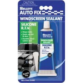 SELLEYS AUTOFIX WINDSCREEN SILICONE RTV SEALANT BLACK TUBE 75G BL/1