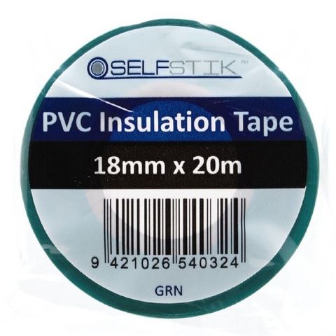 SELFSTICK INSULATION TAPE GREEN 18MM X 20M EA