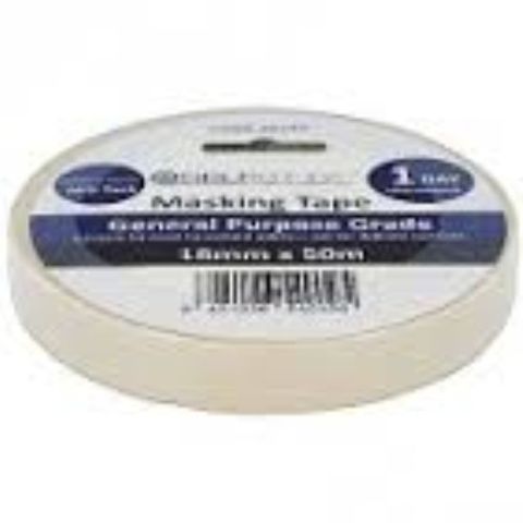 SELFSTICK MASKING TAPE GENERAL PURPOSE CREAM 24MM X 50M EA