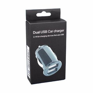 CAR CHARGER DUAL USB WHITE (2.1A) BOX/1