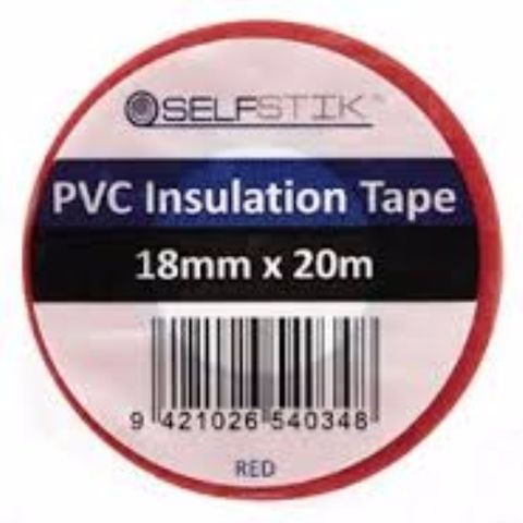 SELFSTICK INSULATION TAPE RED 18MM X 20M EA