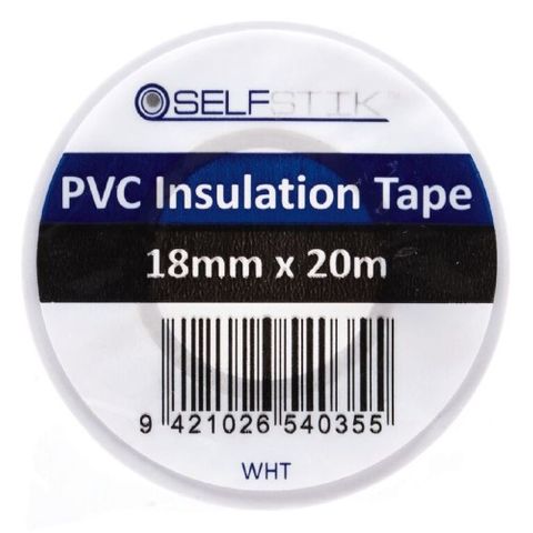 SELFSTICK INSULATION TAPE WHITE 18MM X 20M EA