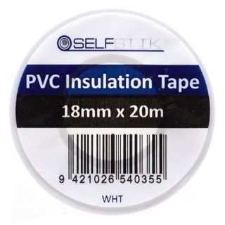 SELFSTICK INSULATION TAPE WHITE 18MM X 20M EA