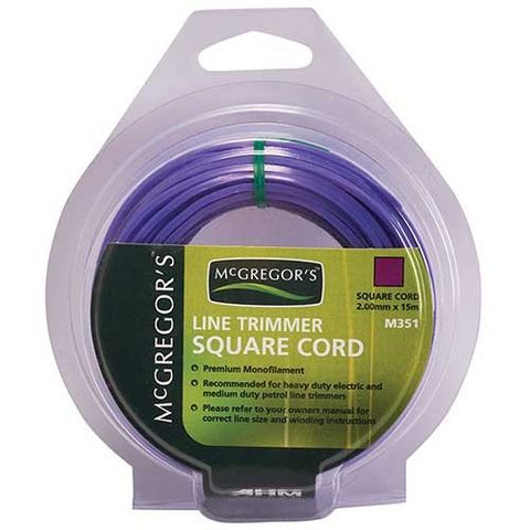 MCGREGORS SQUARE CUT LINE TRIMMER CORD PURPLE 2MM X 15M EA