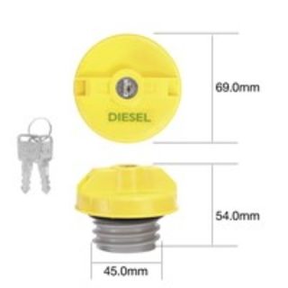 TRIDON FUEL CAP LOCKING PLASTIC SCREW WITH KEYS YELLOW (TL102D / TFL234D) EA