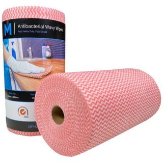 ANTIBACTERIAL WAVY WIPES (MPH27390) RED 300 X 500MM ROLL/90 SHEETS
