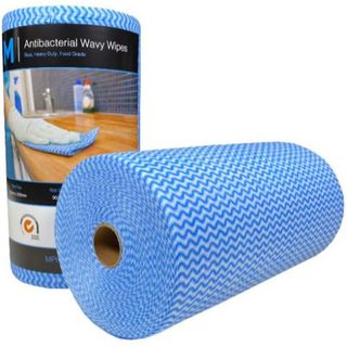 ANTIBACTERIAL WAVY WIPES (MPH27370) BLUE 300 X 500MM ROLL/90 SHEETS