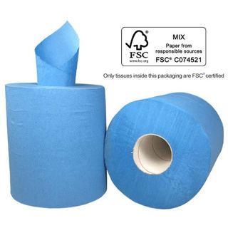 PAPER TOWEL CENTREFEED ROLL BLUE 1PLY 300M (MPH27045) PACK/6