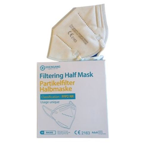 FACE MASK DISPOSABLE (FFP2) WHITE PKT/10