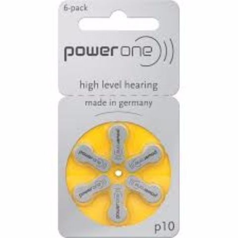POWERONE HEARING AID BATTERIES P10/PR70/PR536 CARD/6