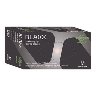 GLOVES NITRILE BLAXX TEXTURE GRIP POWDER FREE BLACK LARGE PACK/100