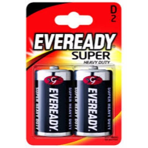 EVEREADY SUPER HEAVY DUTY BATTERY D BL/2