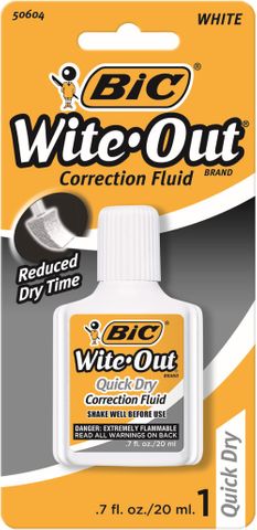 BIC WITE OUT CORRECTION FLUID QUICK DRY BP/1