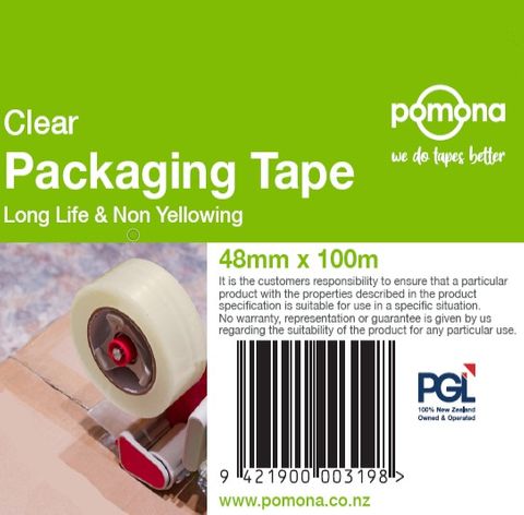 PACKING TAPE CLEAR (S91C) 48MM X 100M EA