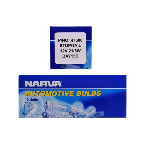 NARVA BULB STOP TAIL 12V 21/5W BAY15D (NA47380) BOX/10