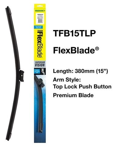 TRIDON WIPER FLEXBLADE TOP LOCK PUSH BUTTON 15IN (380MM) EA