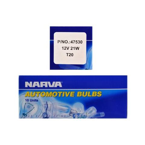 NARVA BULB WEDGE 12V 21W T-20MM (NA47530) BOX/10