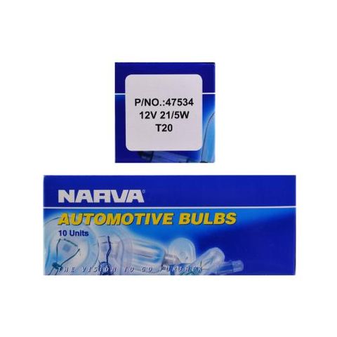 NARVA BULB WEDGE 12V 21/5W T-20MM (NA47534) BOX/10