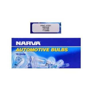 NARVA BULB 12V 5W T-10mm WEDGE (NA47501) BOX/10