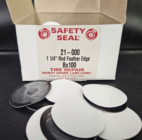 SAFETY SEAL FEATHER EDGE ROUND PATCHES 1-1/4in (32MM) BOX/100