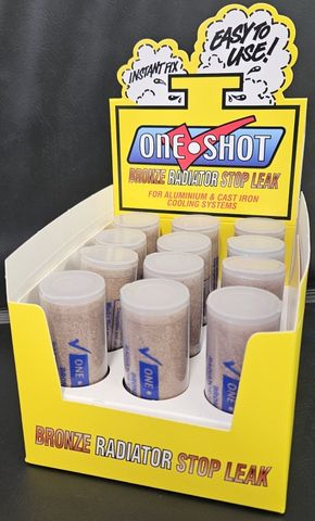 ONE SHOT RADIATOR STOP LEAK BRONZE BOX/12