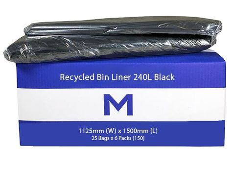RUBBISH BAG BLACK 240L (RB240L) BOX/150