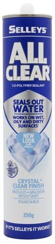 SELLEYS ALL CLEAR SEALANT CARTRIDGE 250G EA