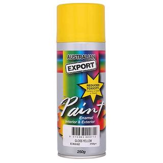 EXPORT ENAMEL SPRAY PAINT GLOSS YELLOW AEROSOL 250G EA