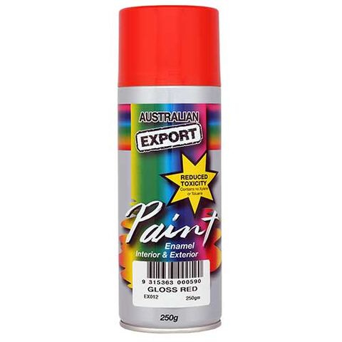 EXPORT ENAMEL SPRAY PAINT GLOSS RED AEROSOL 250G EA