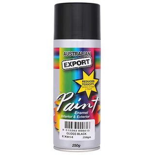 EXPORT ENAMEL SPRAY PAINT GLOSS BLACK AEROSOL 250G EA