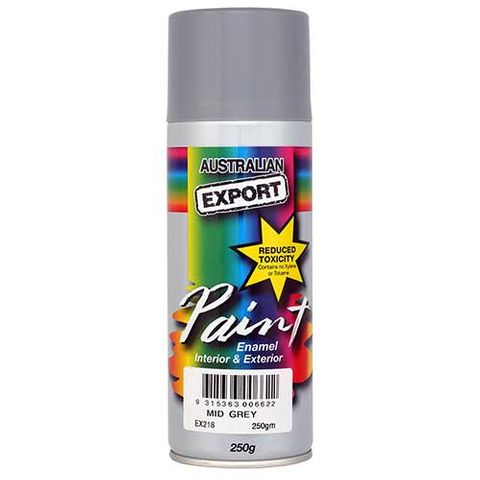 EXPORT ENAMEL SPRAY PAINT MID GREY AEROSOL 250G EA