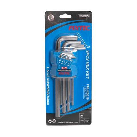 FIXTEC 9PC METRIC HEX KEY WRENCH SET BL/1