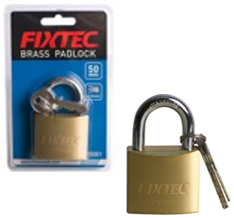 FIXTEC HEAVY DUTY BRASS PADLOCK 50MM BL/1