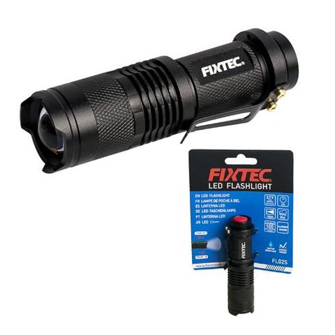 FIXTEC ALUMINUM LED TORCH 100LM (1/AA) BL/1