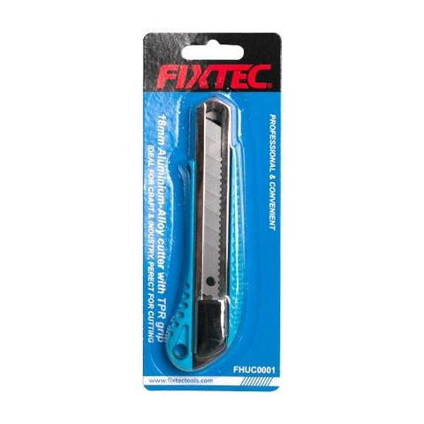 FIXTEC ALUMINIUM SNAP OFF UTILITY KNIFE 18MM BL/1