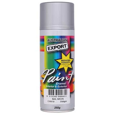 EXPORT ENAMEL SPRAY PAINT SILVER AEROSOL 250G EA