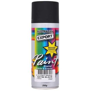 EXPORT ENAMEL SPRAY PAINT SATIN BLACK AEROSOL 250G EA