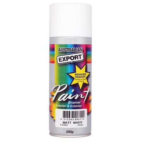 EXPORT ENAMEL SPRAY PAINT MATT WHITE AEROSOL 250G EA